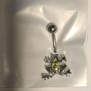 Gemmed Frog Navel Ring